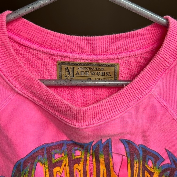 RARE MadeWorn neon pink Grateful Dead Crewneck - Picture 8 of 12